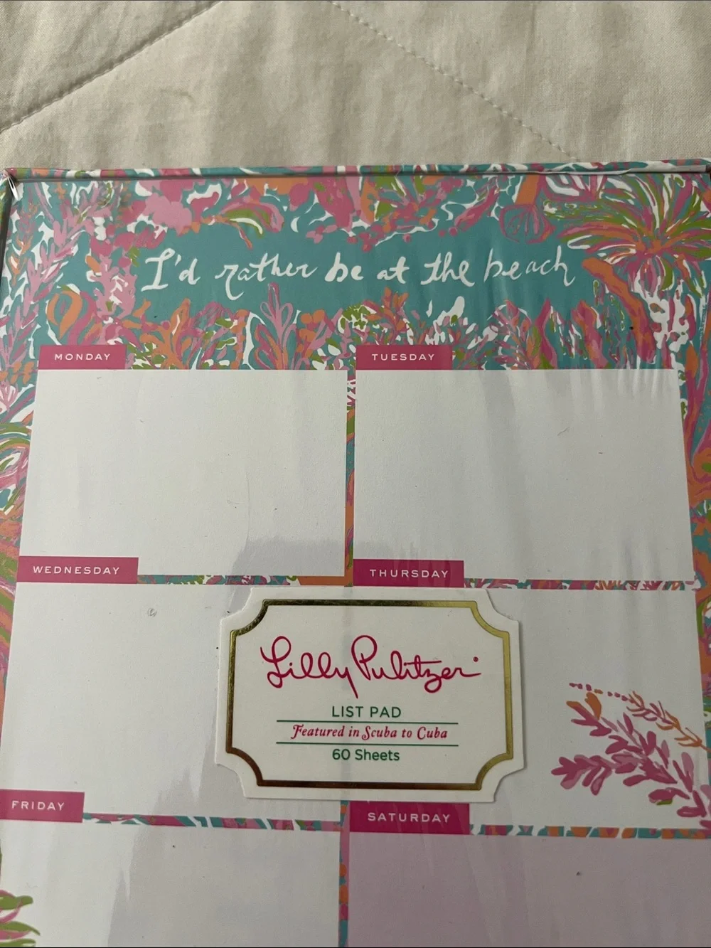 NWT Lilly Pulitzer Weekly List Notepad days of the week - Picture 5 of 14